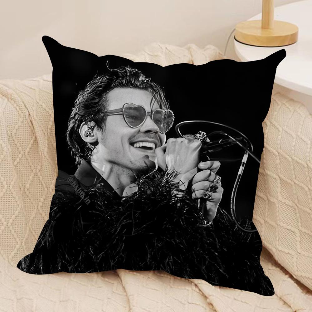 Singer HHarry Music Cushion Cover Silky Short Plush Invisible Zipper Dustproof Sofa Pillow Case for Home Decor