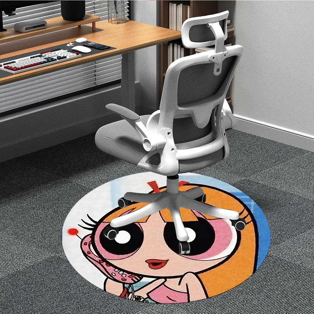 Powerpuff Girls Office Round Area Rug, Under Office Chairs Bedroom Living Room Home Decor a0908198