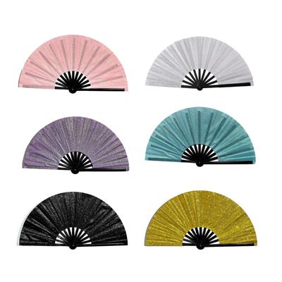 Tanzhandfächer Handheld Line Dance Fächer Funkelndes Glitzerndes Design Großer Raves Faltfächer für Bühnenauftritte Party