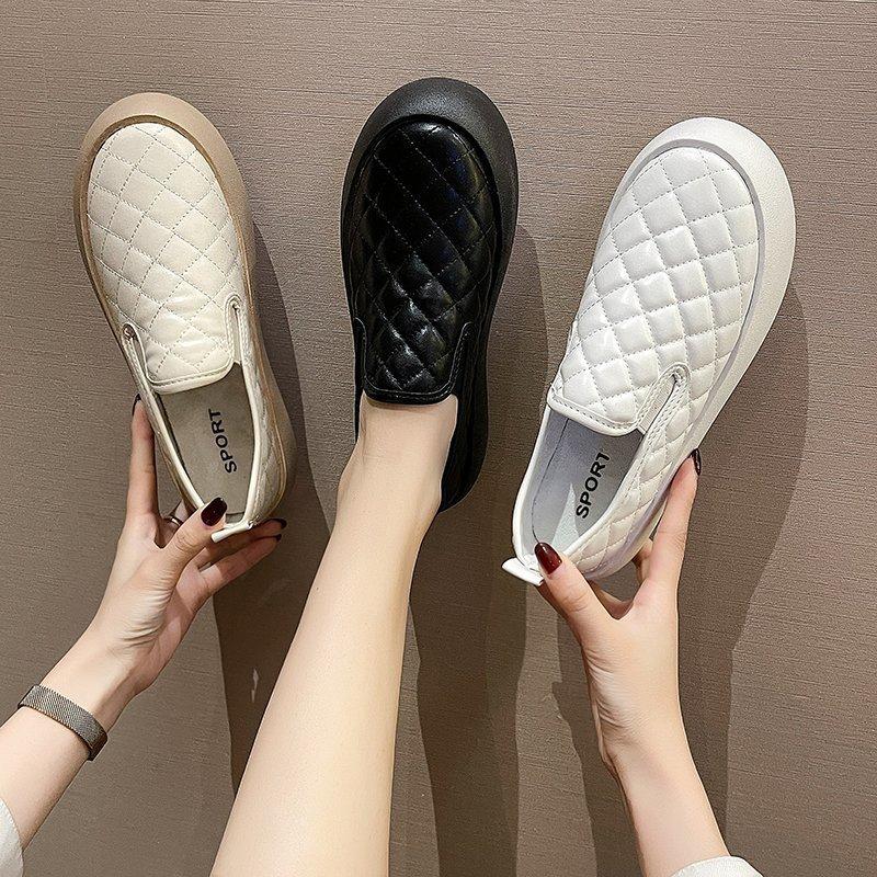 One-pedal little white shoes women's 2025 summer new popular flat-bottomed lazy loafers casual versatile sports shoes
