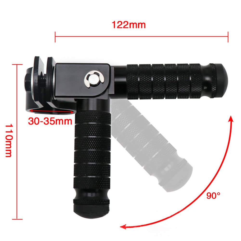 GZYF Motorcycle Highway Foot Pegs Foldable Footrest Pedals Black Universal for Motorcycle 30mm-32mm Tube Core Left and Right