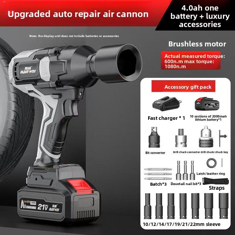 NANWEI Brushless Electric Impact Wrench, with A Torque of Up To 1080 Nm and A 4.0Ah Capacity, Cordless Rechargeable Lithium Battery Screwdriver.