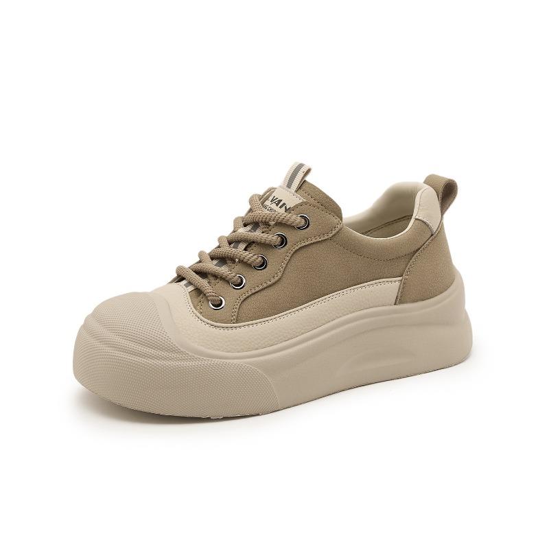 

2566 кожаная женская обувь осень новая обувь на толстой подошве в виде маффина с внутренней платформой, спортивная и повседневная обувь 40