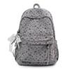 School bag, Japanese INS style, high aesthetic value, sweet polka dot butterfly backpack, girly lightweight, large capacity velvet backpack for women