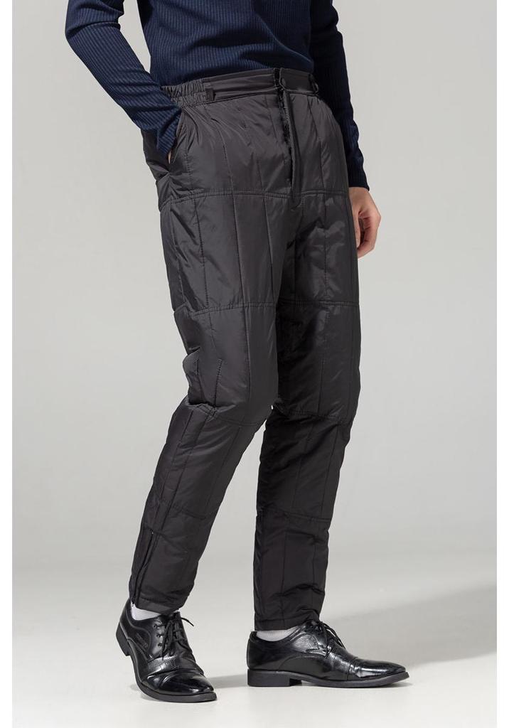 Men's High-Waist Winter Down Pants: Thick, Warm, Windproof. Ideal for Middle-Aged & Elderly. Wear Indoors or Out.