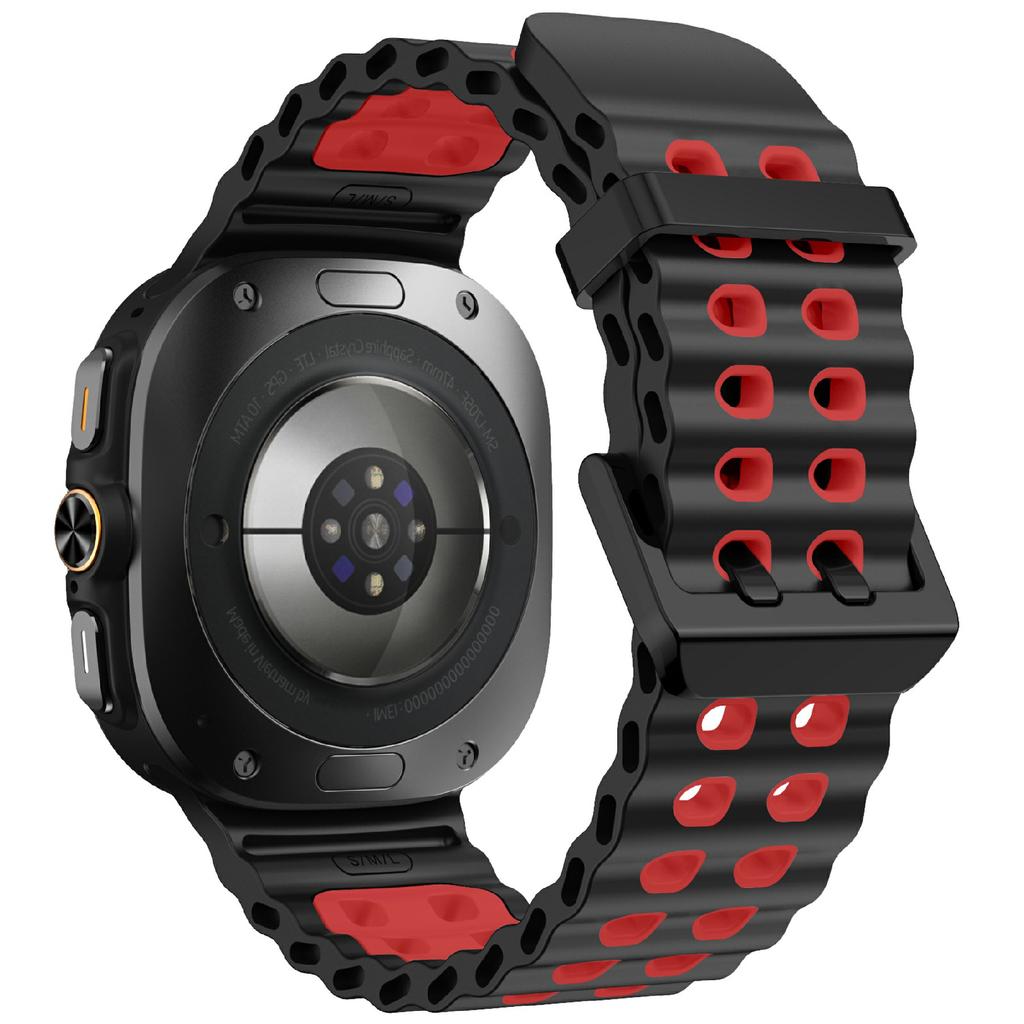 KALEBOL For Samsung Galaxy Watch Ultra 47mm Silicone Watch Band Dual Color Ocean Wrist Strap