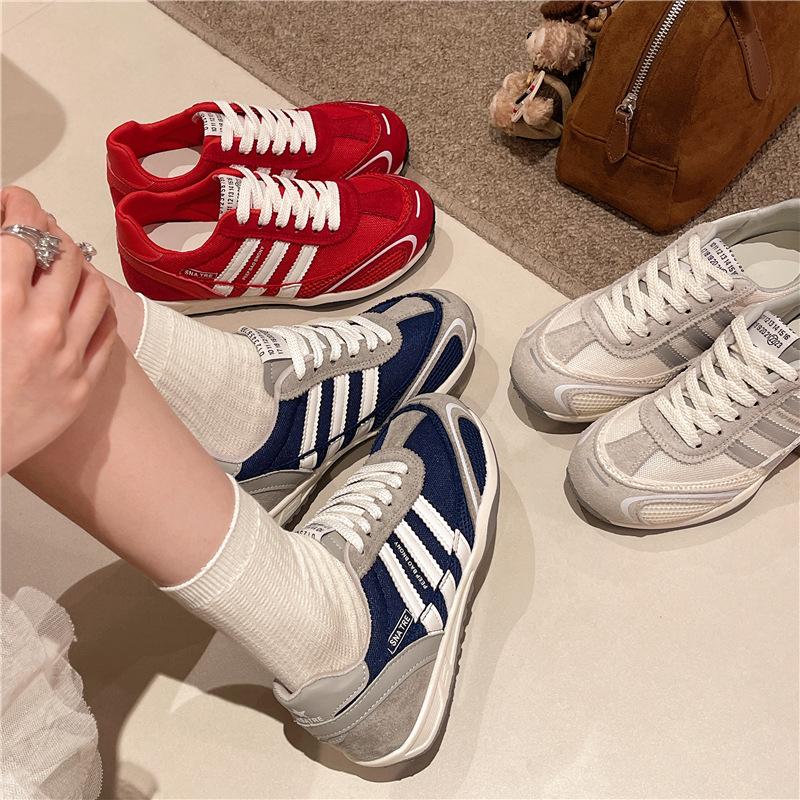 Internet Celebrities Popular Summer Thin German Training Shoes Women's 2025 New Casual Sports Shoes Soft Sole Light Red Forrest Gump Shoes