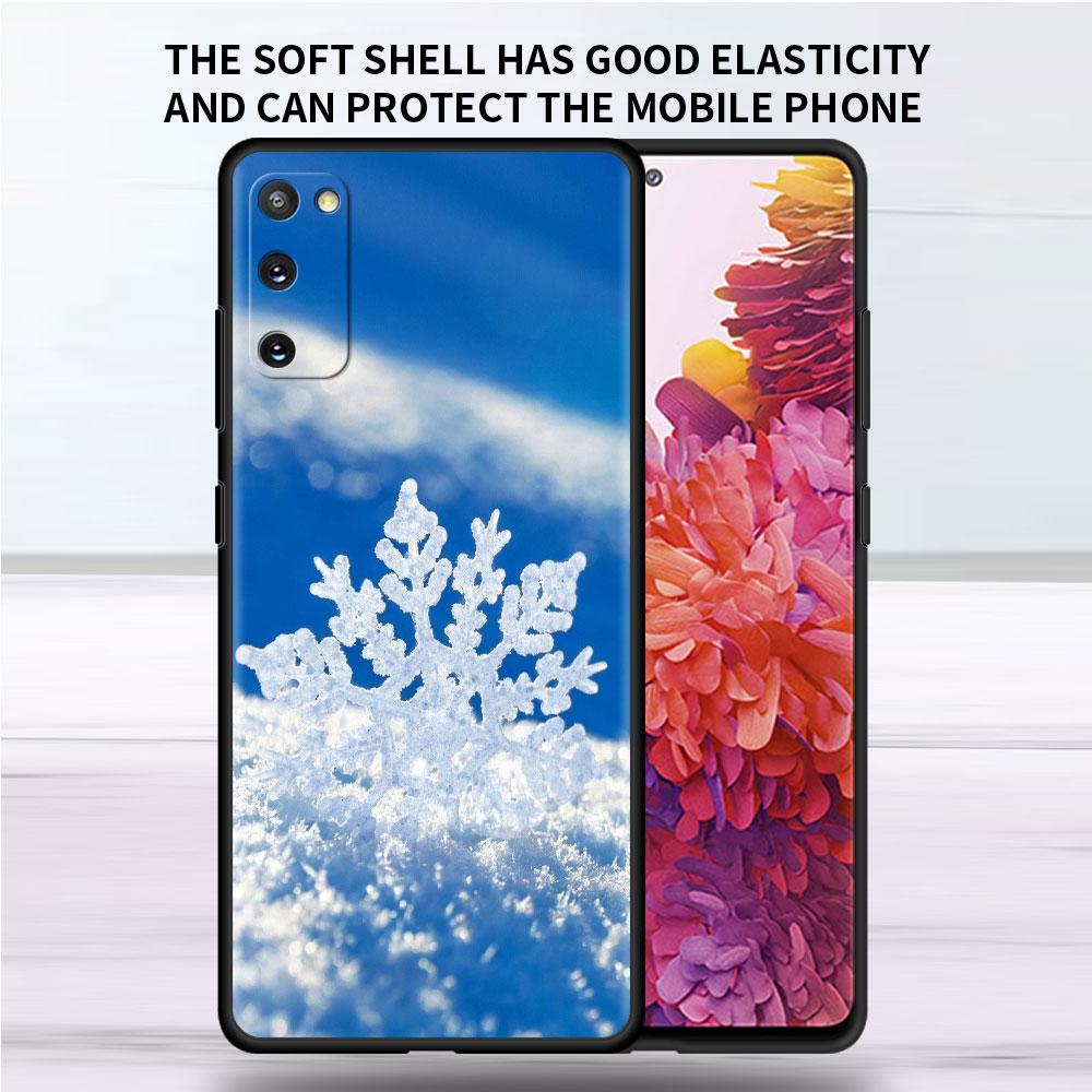 Snow White Snowflake Case For Samsung Galaxy Note 20 Ultra 10 Plus Lite 9 8 A50 A70 A30 A20e A20 A40 A10 A10e A60 Phone Cover