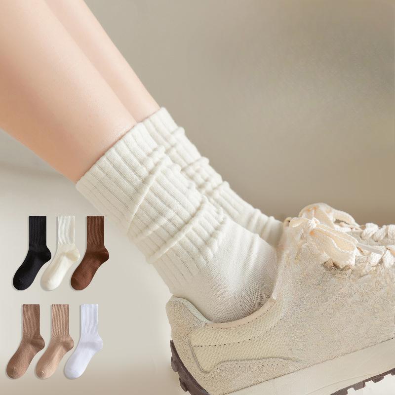 Ladies Spring and Autumn Cotton Boneless Yuezi Tube Stack Socks
