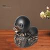 Gothic Duck Figurine Punk Deathrock Satanic Black Duck Resin Statue Sculpture Home Office Desktop Decoration Halloween Party Ornament