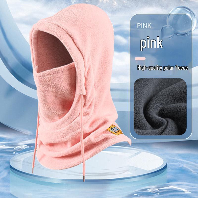 

Утеплённый ветрозащитный балаклава: Зимняя маска для лица и шапка для велоспорта розовый