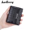 Baellerry Women's Pu Leather Short Purse Vertical Wallet Small Coin Purse Fashion Card Holder Multi-card Slot Snap Button Billfold