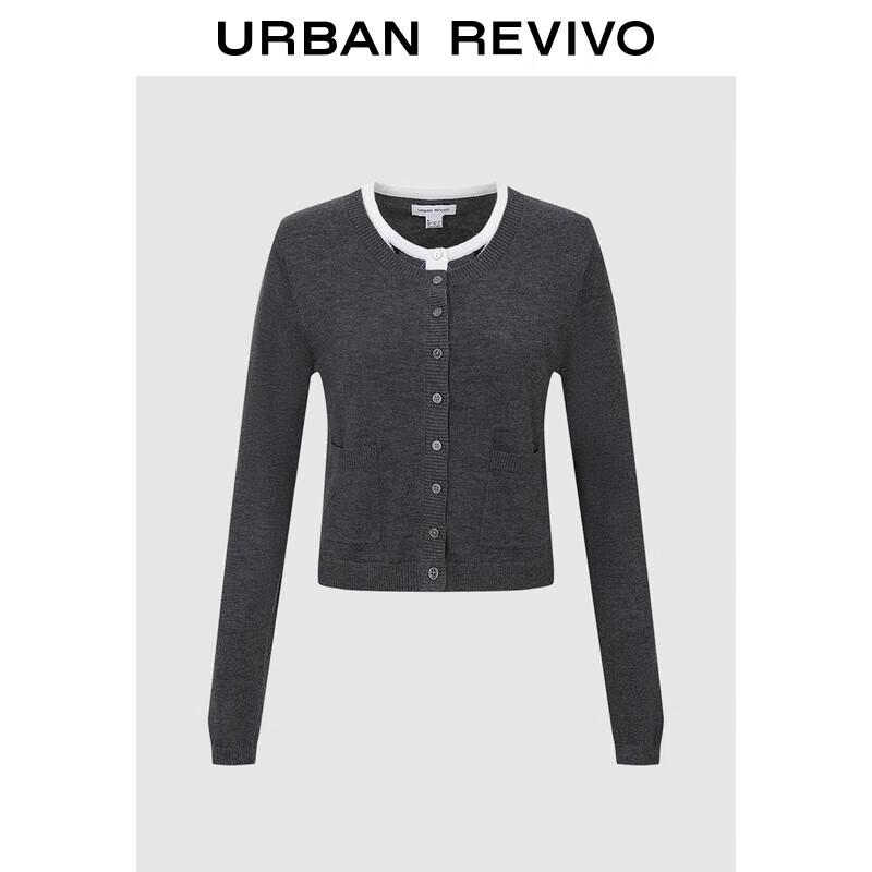 UR Women s Faux Two-Piece Knitted Cardigan L