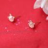 Little Tiger Head Earrings for Female Cat Eye Stones for The Year of Zodiac New Year Small Cute Sweet Student Trend