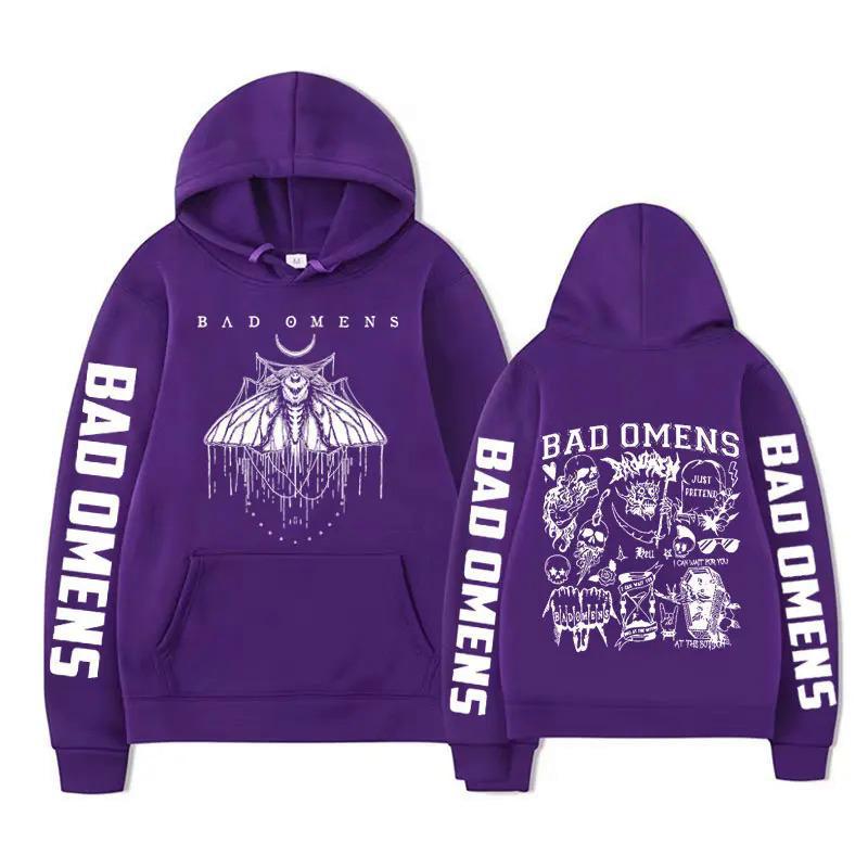 

Ограниченная толстовка с капюшоном Bad Omens Band Moth Music Tour M фиолетовый