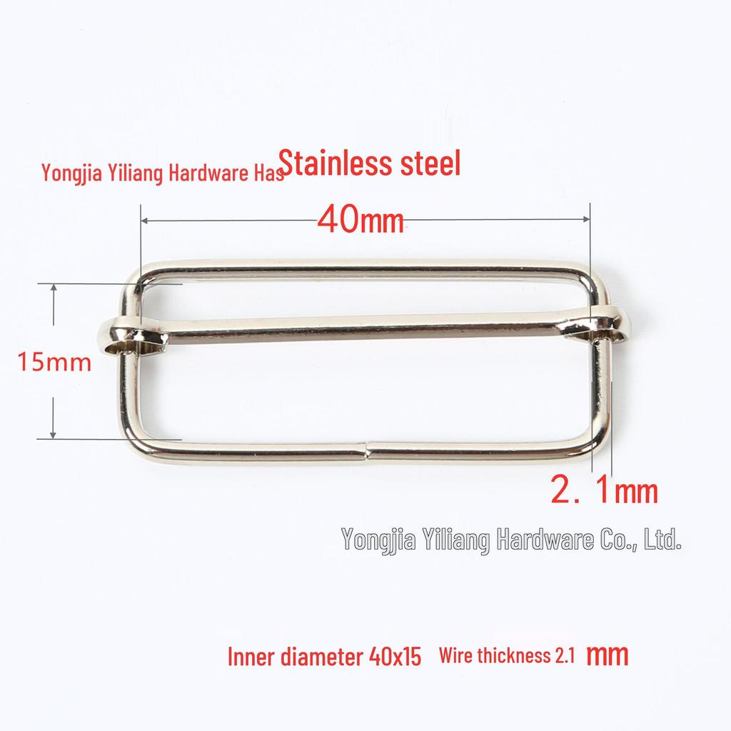 Stainless Steel Adjustable D-Ring Buckle - Copper Three-Speed Wire Pull Design