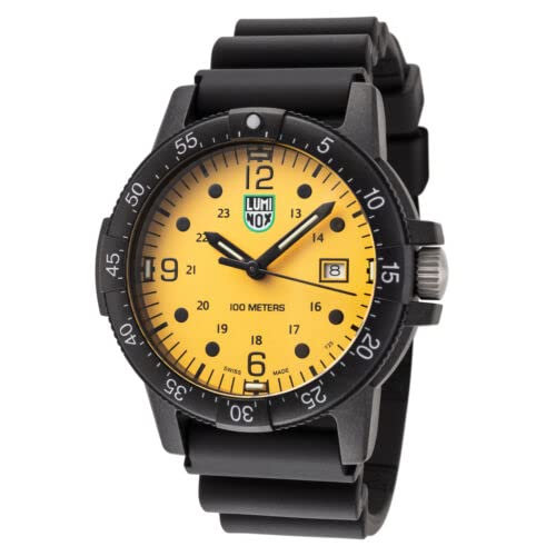 Luminox Sea Bass Carbonox X2.2005 Watch with Green Logo, Yellow, 44mm, Not Available In Japan, Swiss Made [Parallel Import]