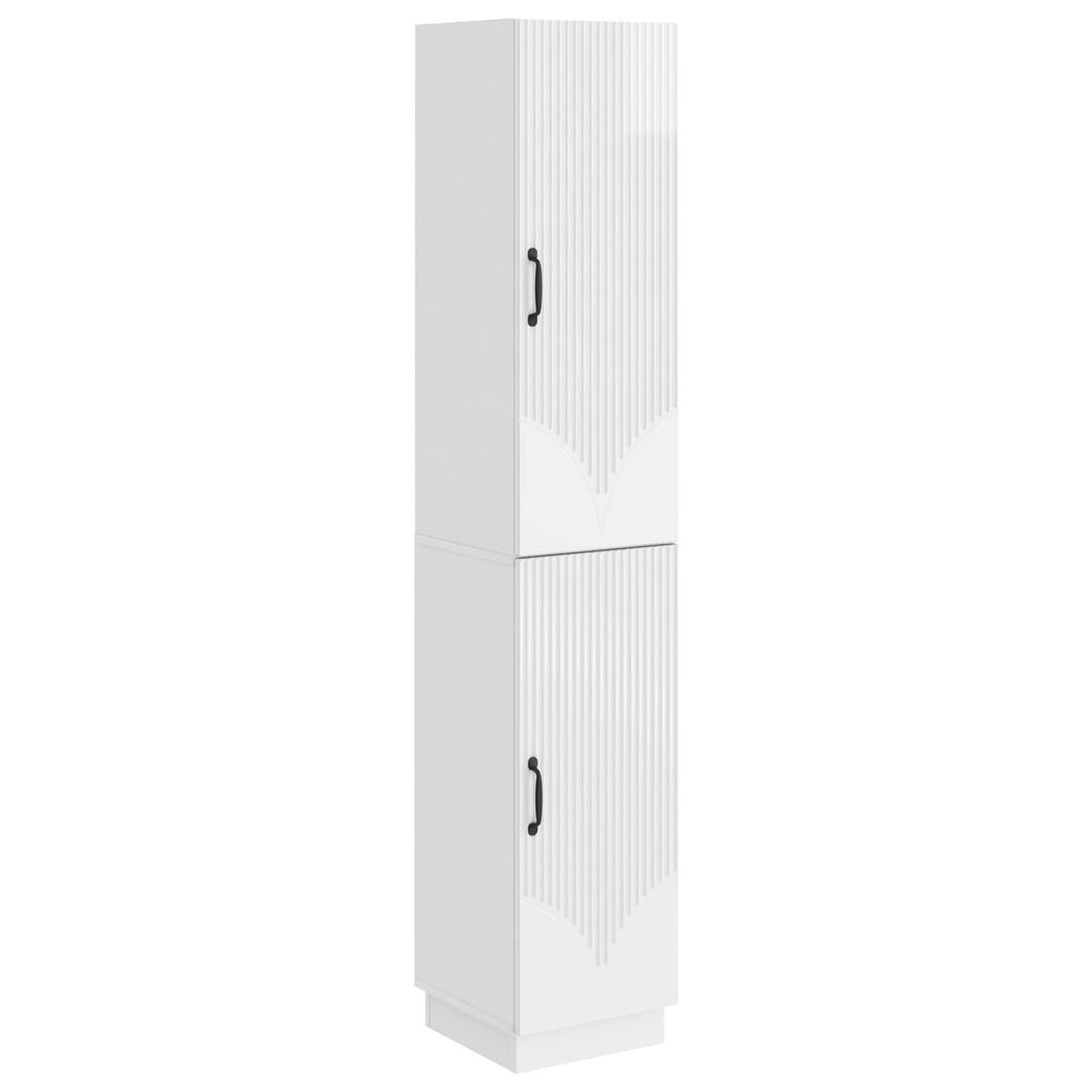 Cabinet Set 2 Pcs High Gloss White Particleboard
