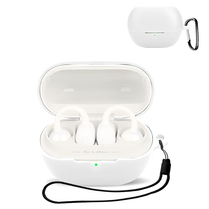 

For SOUNDPEATS UU for case cover [KONXISA] Wireless earphones silicon material easy to wear Shockproof waterproof dustproof Washable (with carabiner +