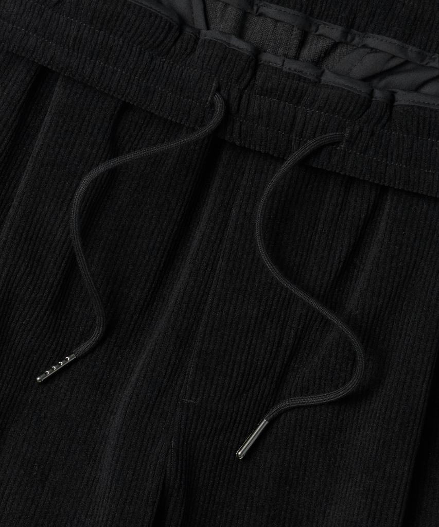 Musinsa Standard 8W Corduroy One-Pleat Wide Elastic Pants [Black]