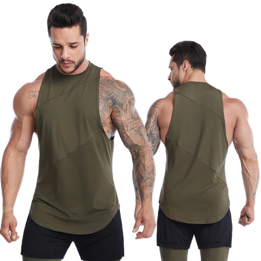 Summer Men's Loose Athletic Tank Top Quick Dry Fitness Vest for Gym Workout Running Basketball  Shirt