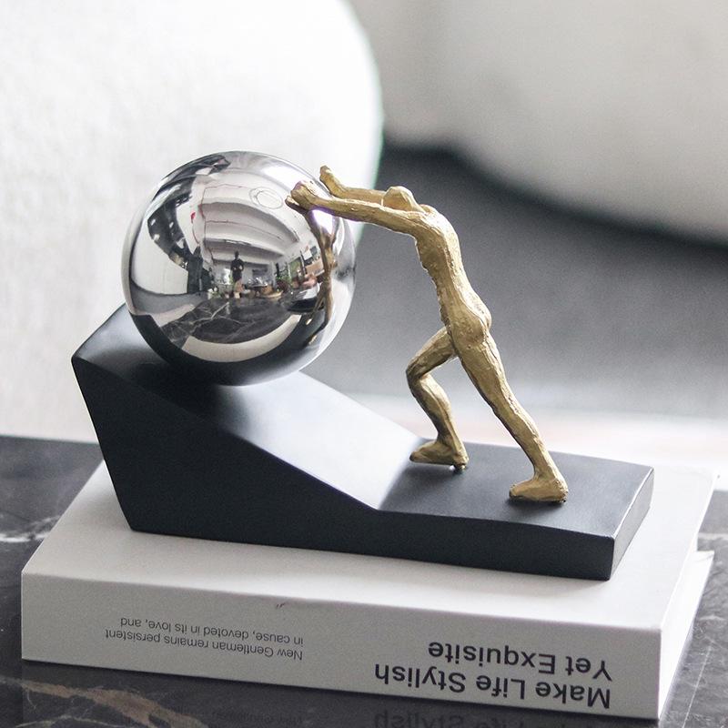 Nordic Sports Push Ball Figure Ornament for Living Room, Bedroom, Hall, Study Model Room Decor.