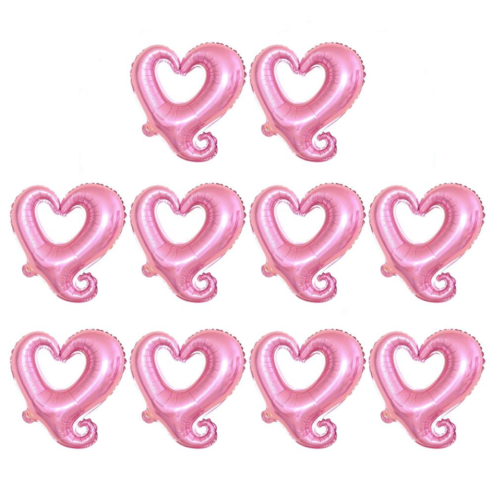 10pcs Heart Foil Balloons, Wedding Party Heart Balloons, Marriage Proposal Heart Balloons, Balloons for Valentine's Day, Wedding