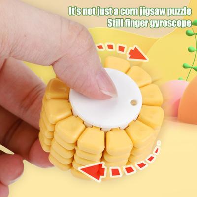 Corn Fidget Spinner Toy Stress Anxiety Relief Teens Adults Corn Kernel Building Toy Fingertip Gyroscope Portable Travel Sensory Spinning Toy