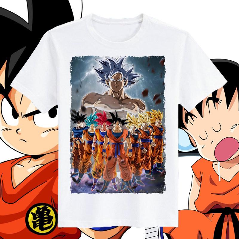 Summer 2026 Dragon Ball Theme Collection Trend Street 100 Cotton Printed Loose Tshirt for Unisex and Women Parents Tops