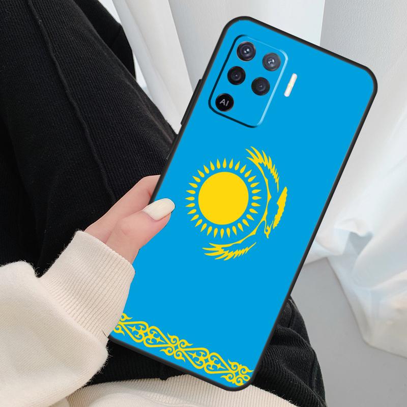 Kazakhstan Flag Case For Oppo A96 A76 A16 A60 A98 A58 A78 A18 A38 A80 A40 A77 A57 A17 A74 A54 A94 A15 A5 Pro