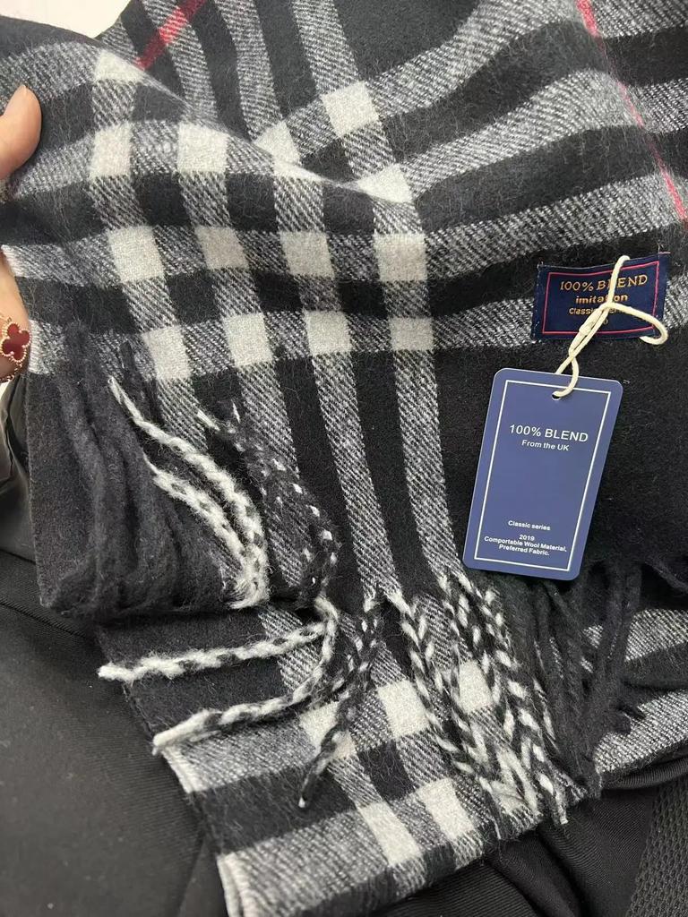 Winter Women Scarf Luxury  British Pashmina Classic Plaid Soft Female Male Imitation Cashmere Thermal Muffler Men Shawl