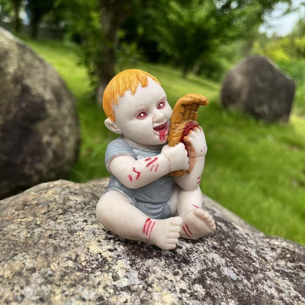 Resin Haunted House Ghost Baby Decor Scary Ghost Baby Doll Figurine Table Centerpiece