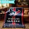 1PC Custom Name Blanket Houston-Texans Artwork Flannel blankets Patterns Throw Blanket All-Season Soft Gift for Couch, Bed, Camping, Birthday gifts