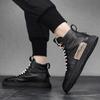 Mode Herrenschuhe Winter Sneaker Halbschuhe Stiefel Herren Vintage Leder Handgefertigte Stiefel Herren Sneaker Retro Frostige Stiefel Große Größee44