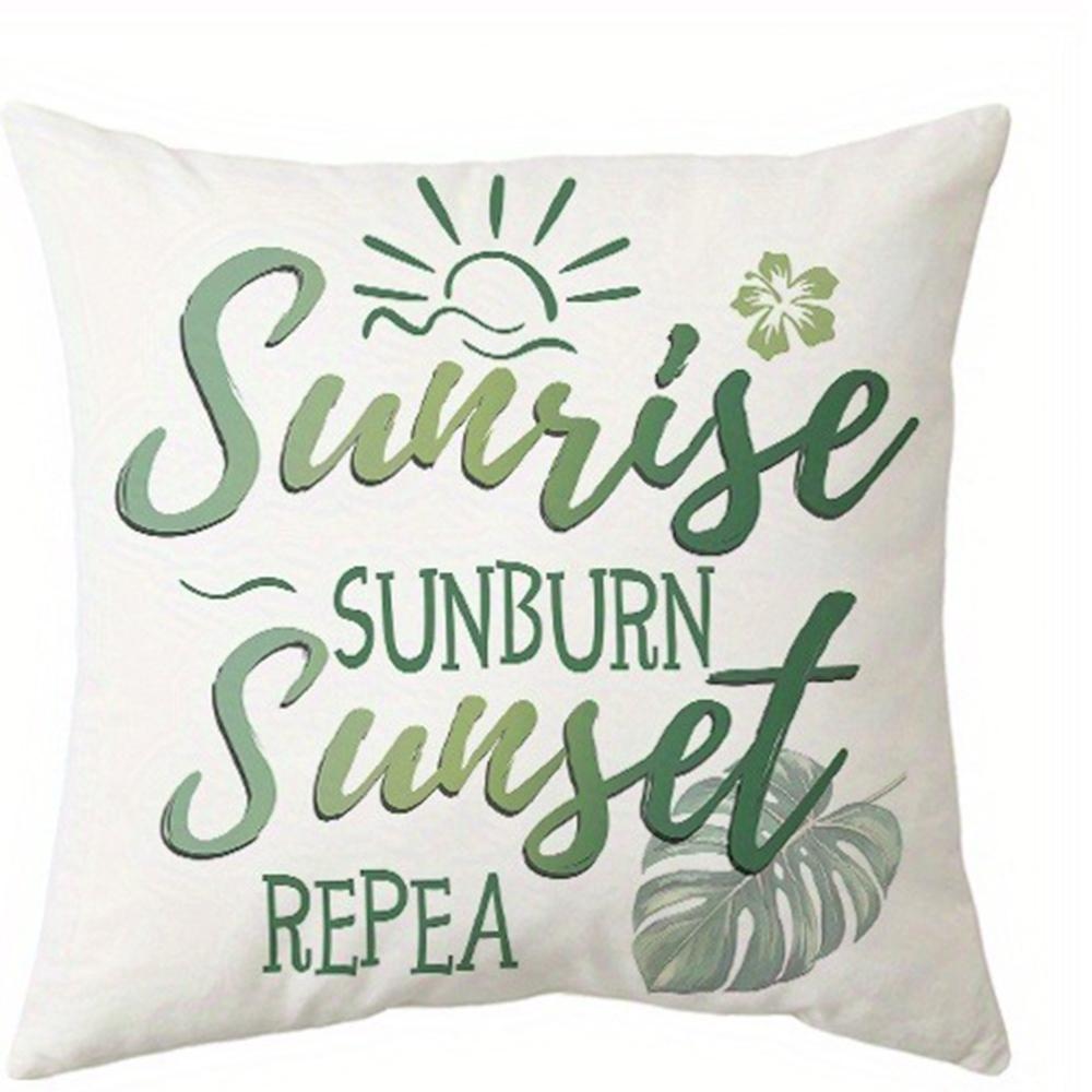 Tropical Vibe Leafy Pillow CoversLiving Room Sofa Cushion Cover, Soft and Comfortable, Bedroom Room Decoration