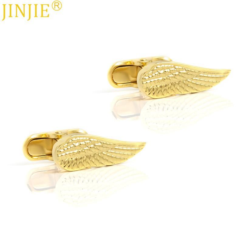 Electroplated Gold Wing Copper Metal Cufflinks Men's French Shirt