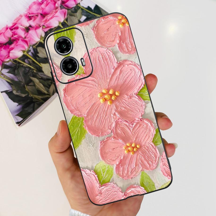 For Motorola Moto G24 Power Case 2024 New Fashion Flower Silicone Soft Back Cover For Moto G24 G34 Phone Case MotoG24 G 24 Coque