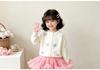 Girls' Spring & Autumn Lace Cardigan and Mesh Skirt Set