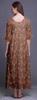 Bimba Dark Rose Brown Floral Leaves & Camellia Kanjiro Printed Nightgowns Maxi Sleepwear For Women Long Sleep Dress