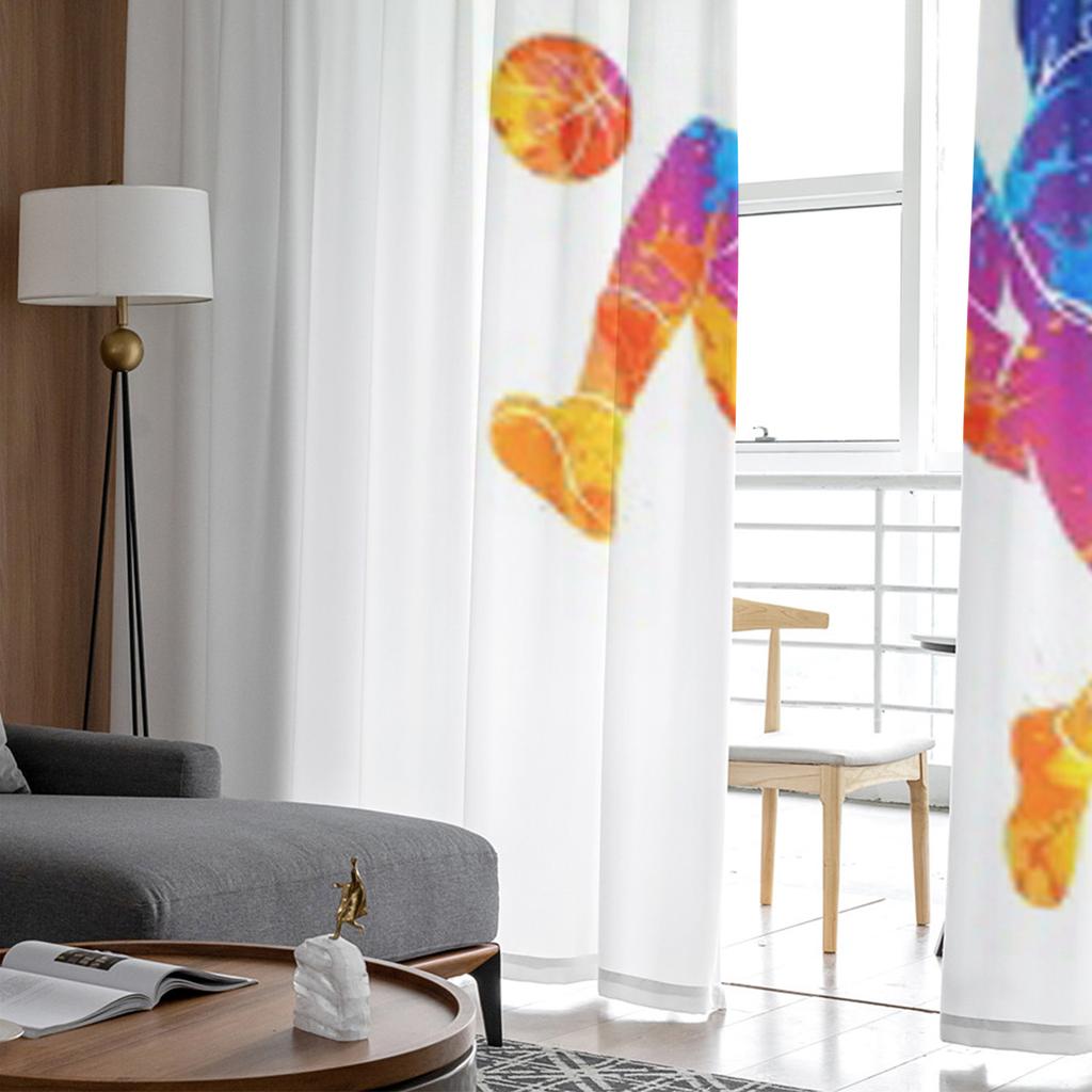 Basketballspieler Ball Tüll Transparente Vorhänge für Wohnzimmer das Zimmer Schlafzimmer Küchendekoration Voile Organza Vorhänge