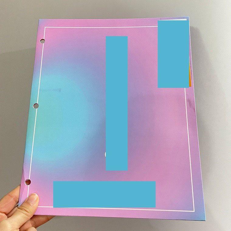

1pcs Three hole separated page binder folder