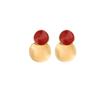 Elegant Ankola Red Enamel Drop Earrings: Asymmetrical, Color Block Jewelry for Autumn/Winter Fashion