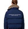 ARES Retro Embroidered Men's Winter Coat with Detachable Fur Collar