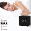 ABIY Square Wooden LED Digital Alarms Clock Wooden Retro Luminous Clock LED Bedside Table Desktop Clock Mini Digital Clock