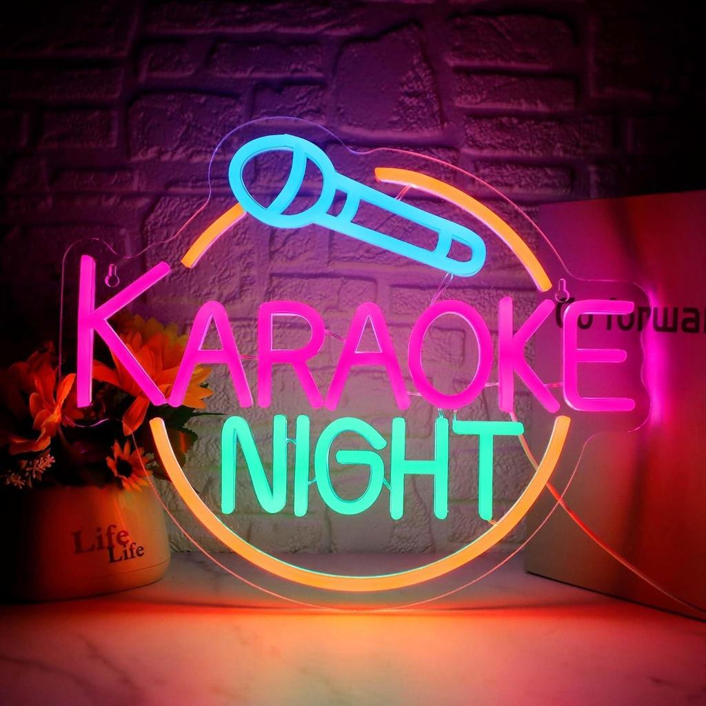 Dimmable Neon Light Sign for Karaoke Night and Party Décor