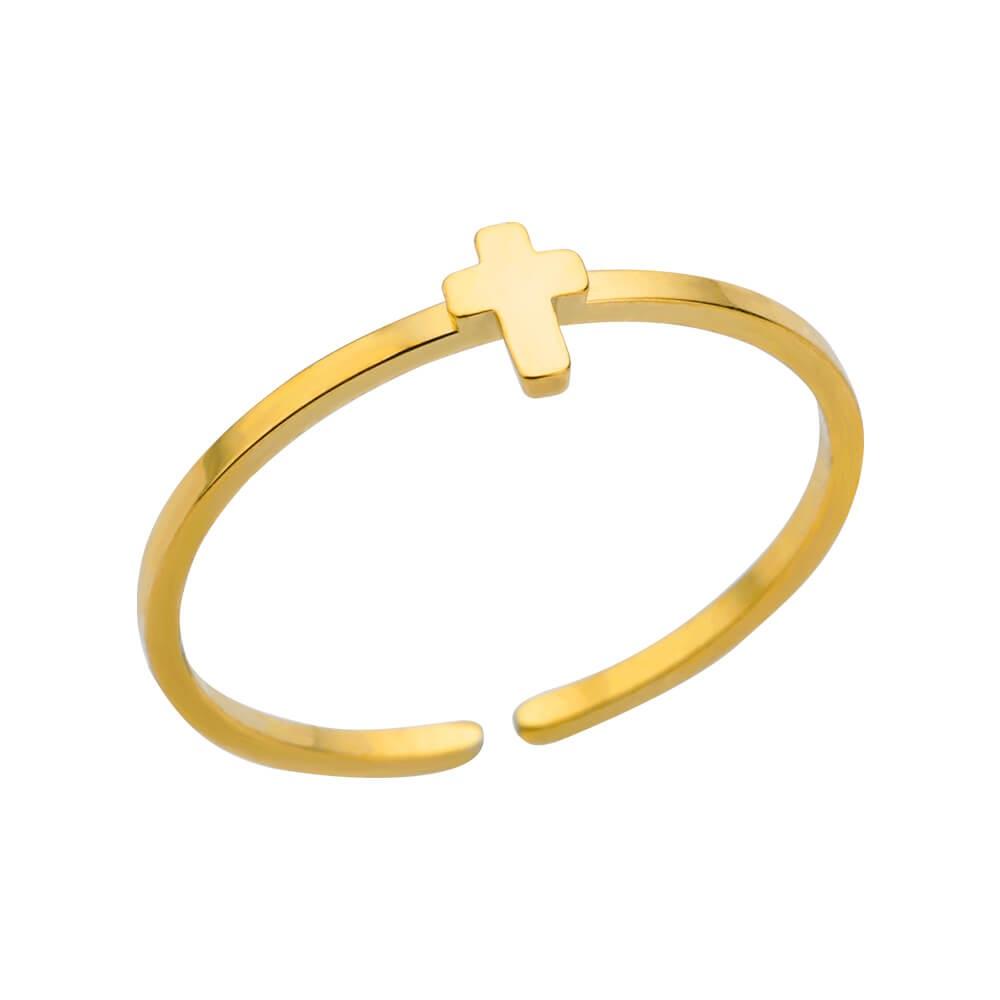 Zircon Double Cross Rings For Woman Stainless Steel Gold Color Shiny Opening Ring New Luxury Fashion Wedding Zircon Gift Bague