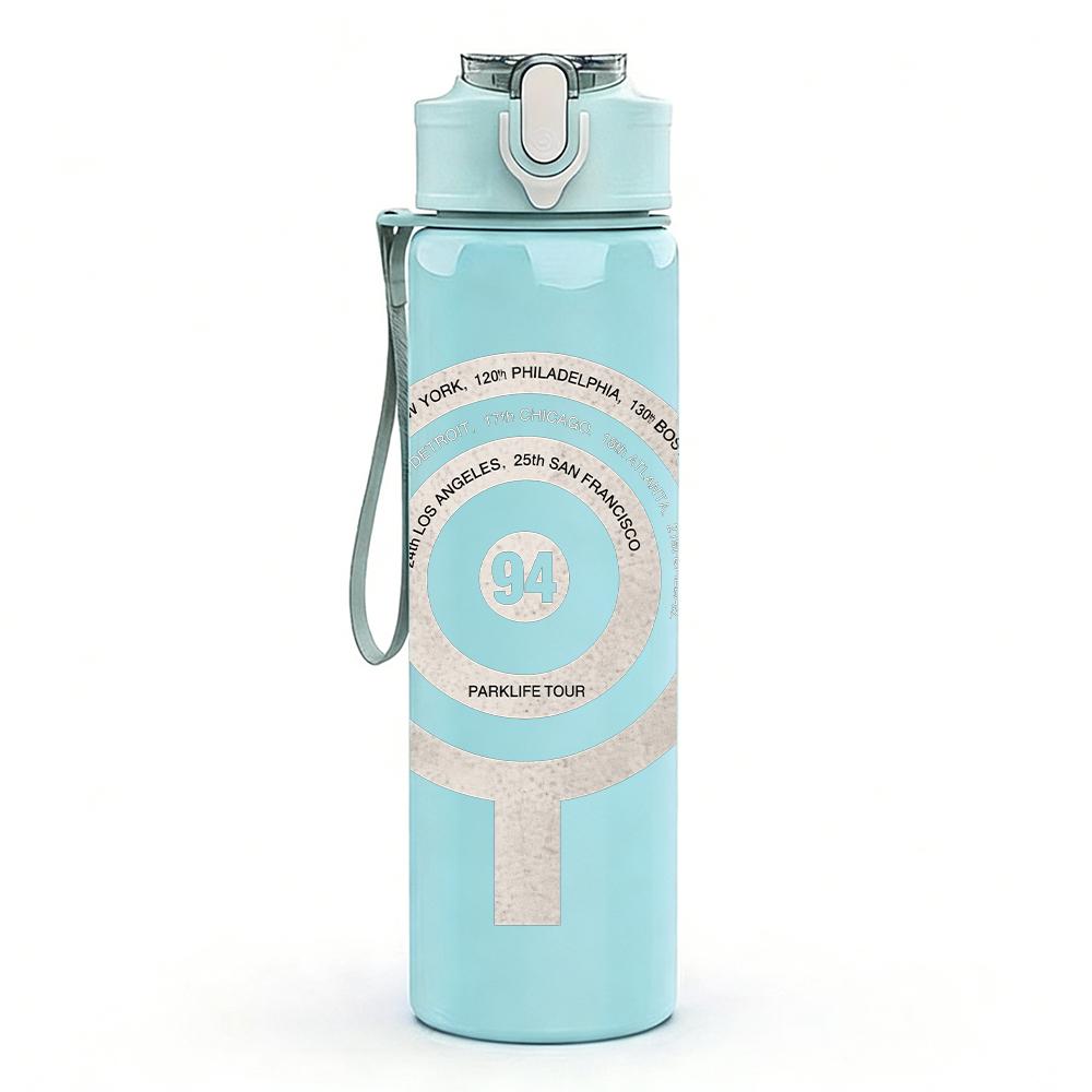 PC Target Circle Minimalist Line Art Print 750ml colorful plastic sports water bottle leakproof pop up lid with straw for outdoor work home use
