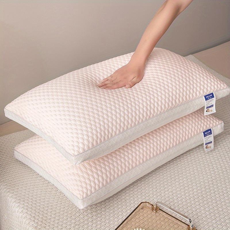2-pieces Cool Ice Silk Pellet Pillow Supports Neck and Spine for Relaxing Sleep, Sleep Massage Pillow Core, Moisture Absorbing Bedding Pillow