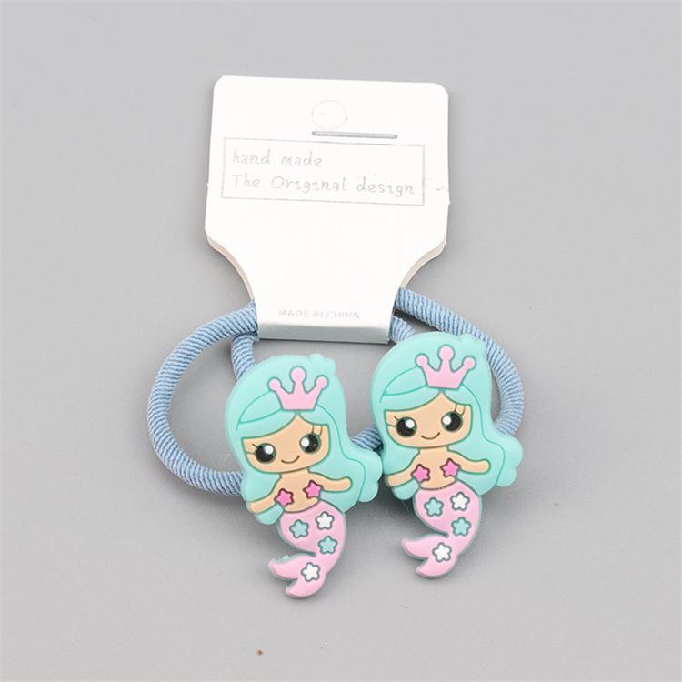 Wholesale Fashion High Quality Luxury Mermaid Cartoon Silicone Scrunchie for Kids небесно-голубой