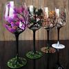 Hand-Painted Four Seasons Crystal Wine Goblet